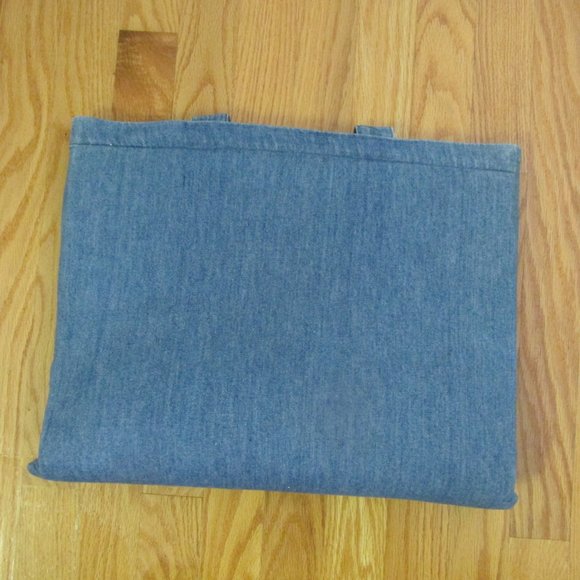 JEANIUS FABRICATIONS CLUTCH PURSE STONE WASHED DENIM LAPTOP BAG PADDED UPCYCLED - Picture 4 of 4